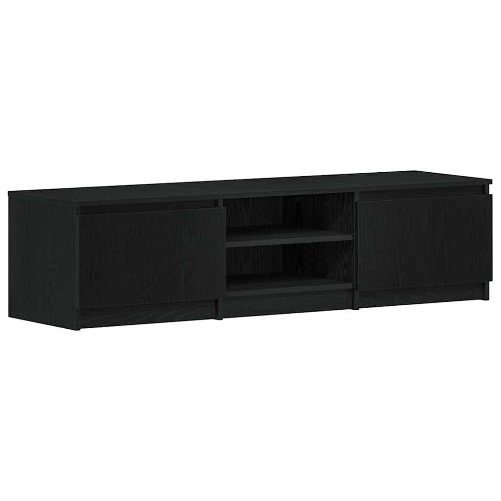 Tv-Schrank Schwarz Eichen-Optik 140X40X36 Cm Holzwerkstoff