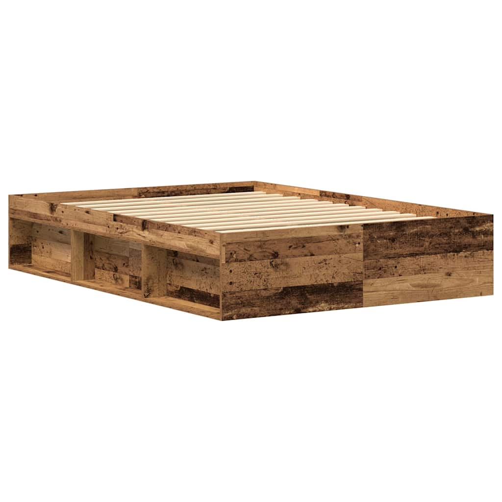 Bettgestell Ohne Matratze -Optik 135X190Cm Holzwerkstoff Altholz