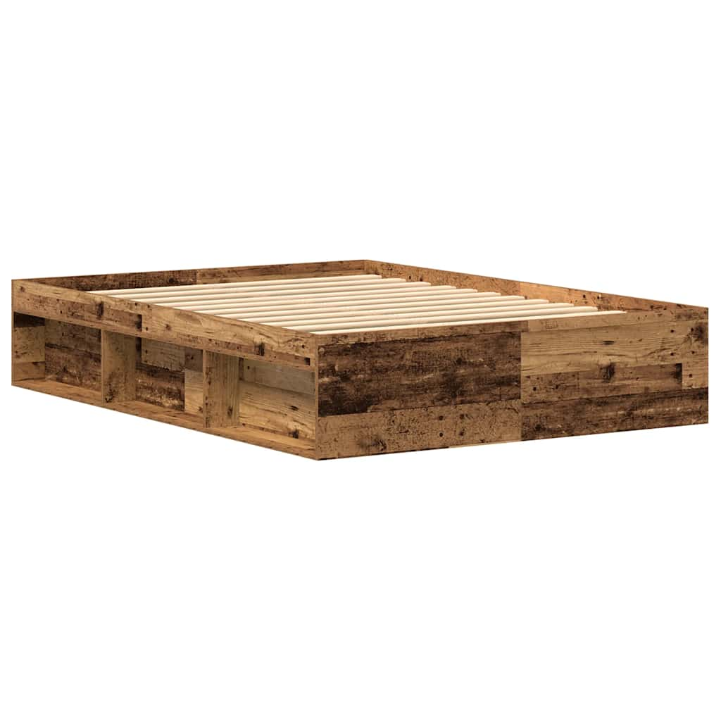 Bettgestell Ohne Matratze -Optik 135X190Cm Holzwerkstoff Altholz