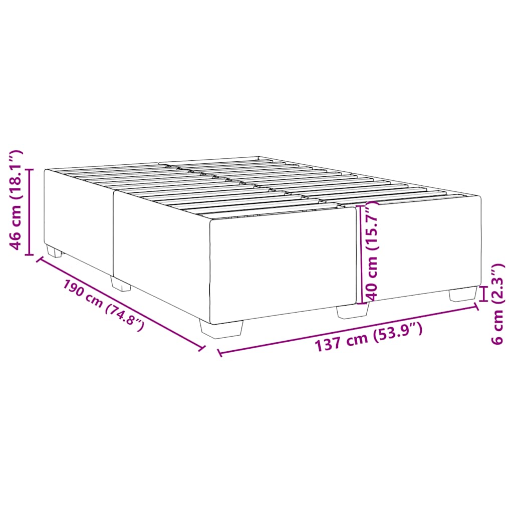 Bettgestell Ohne Matratze 137X190 Cm Kunstleder