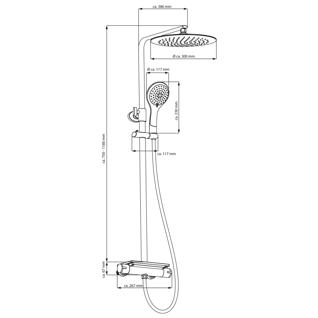 Eisl Duschset Mit Thermostatarmatur Grande Vita Chrom-